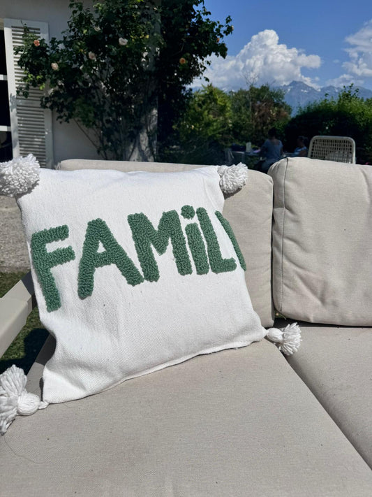 Housse de coussin à remplir "FAMILY" - 50 cm x 50 cm