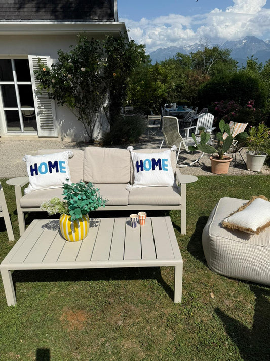 Housse de coussin à remplir "HOME" - 50 cm x 50 cm